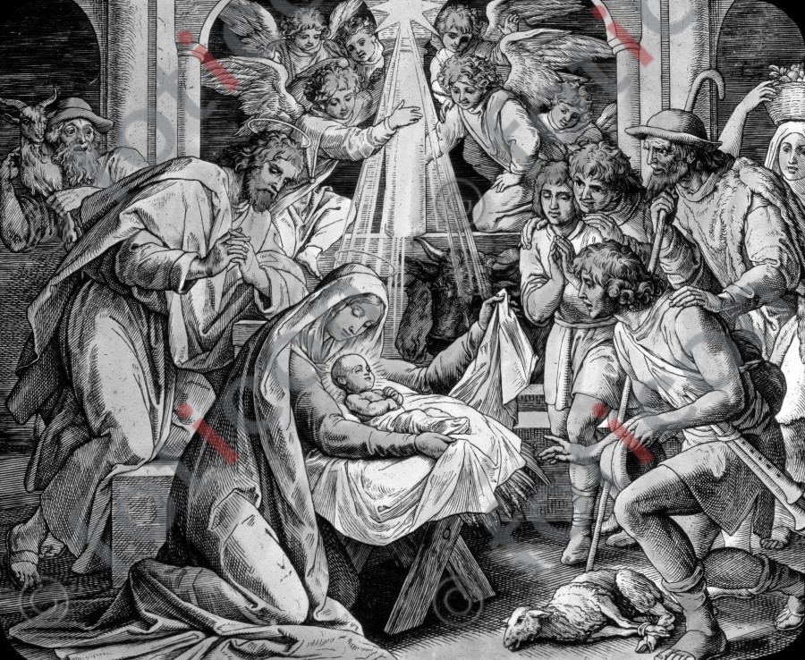 Die Geburt Christi | The Nativity - Foto simon-101-021-sw.jpg | foticon.de - Bilddatenbank für Motive aus Geschichte und Kultur